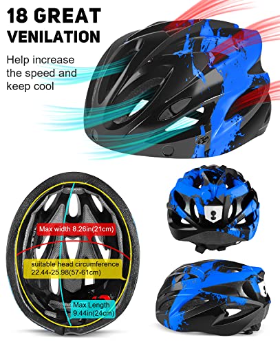 - RaMokey Bike Helmet | Lightweight Cycle Helmet |LED Light Magnetic Goggle Sun Visor -