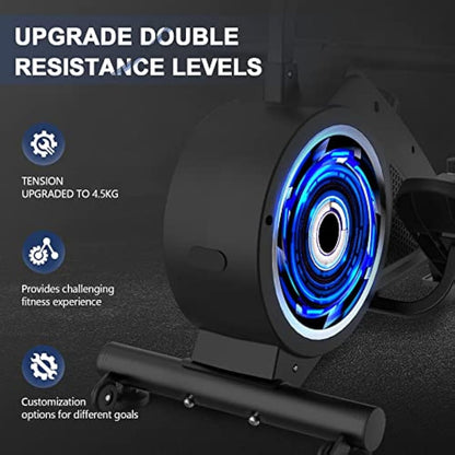 Neezee Foldable Rowing Machine for Home Gym - LCD Monitor, 16 Level Magnetic Resistance, Full-Body Workout, Upgrade Flywheel, Space Saving