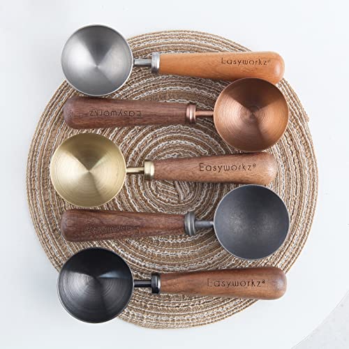 - Easyworkz Retro Stainless Steel Coffee Scoop | Black Walnut Handle | 10g Measuring Spoon (Rose gold) -