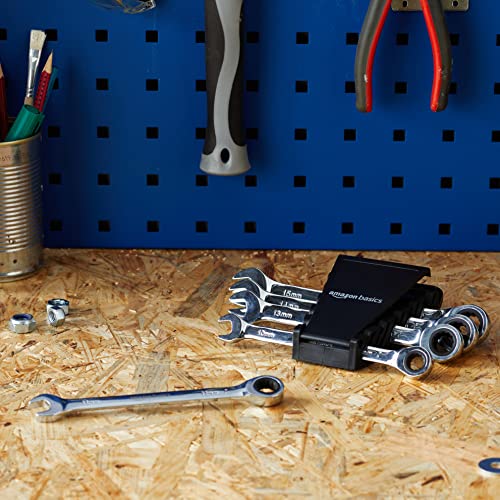 Amazon Basics Ratcheting Wrench Set - Metric, 5-Piece