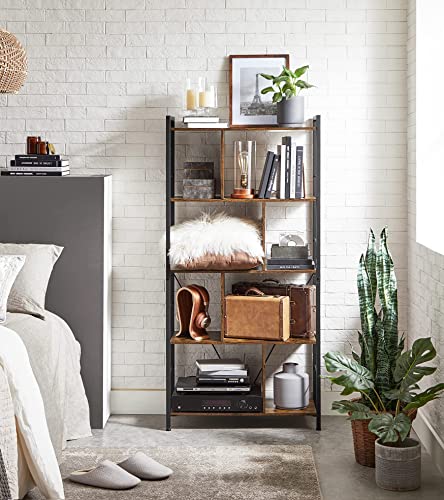 - VASAGLE Storage Unit, Bookcase, 5 Tiers, Open Compartments, Office Living Room -