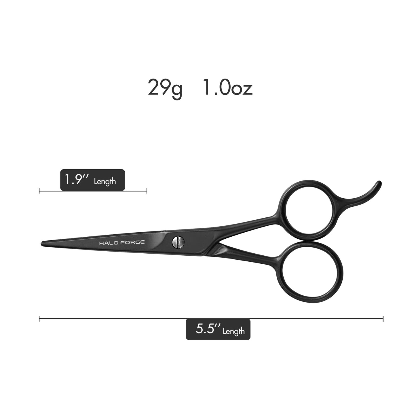 - HALO FORGE Beard & Mustache Scissors | Small Straight Stainless Steel Precision Trimming Blade -