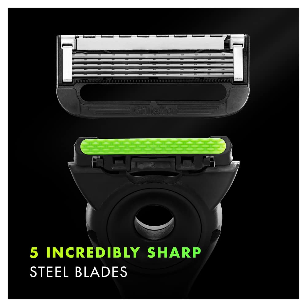 - Fusion Gillette Labs Men's Razor + 8 Razor Blade Refills | Exfoliating Bar, Includes Premium Magnetic Stand & Travel Case -