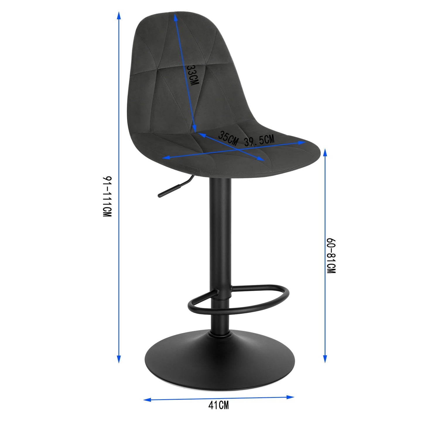 - Lestarain Bar Stool | Single Adjustable & Swivel Breakfast Kitchen Counter Pub Bar Stool -