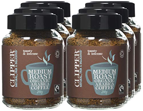 Clipper Super Special Organic Arabica Instant Coffee | 6 x 200g Jars | Bulk Buy for Home & Catering | Gourmet Coffee | Sustainable Fairtrade Coffee by Clipper Teas | Ethically Sourced & Eco Conscious