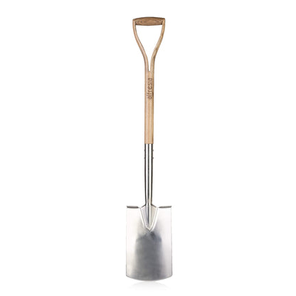 Alfresia Garden Spade with Ash Wooden Handle - Premium Quality, Stainless Steel, Mirror Polished, Durable Shovel, Gardening Tools