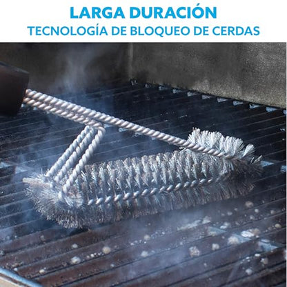 - Kona 360° Clean Grill Brush  | 18" Best BBQ Grill Brush | Stainless Steel 3-In-1 Grill Cleaner -