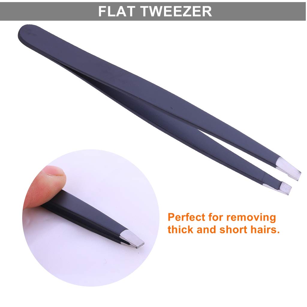 - Stadux Eyebrow Tweezers | 3 Piece | Professional Stainless Steel Precision Tweezers for Eyebrows Plucking, Ingrown Hair Remover and Facial hair -