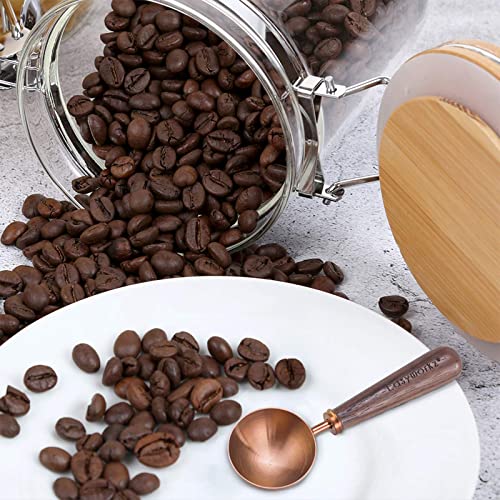 - Easyworkz Retro Stainless Steel Coffee Scoop | Black Walnut Handle | 10g Measuring Spoon (Rose gold) -