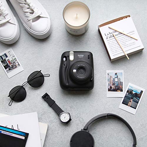 - Instax mini 11 Instant Camera Charcoal Gray | Built in Flash and Selfie Lens -