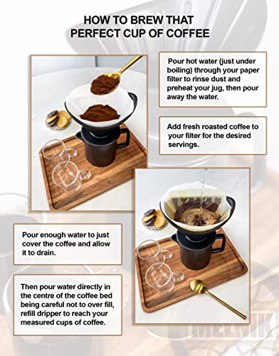 Ceramic Pour over coffee maker set, Ceramic Pot and Brewer 1-2 Cup Coffee, V60 Dripper Coffee Maker