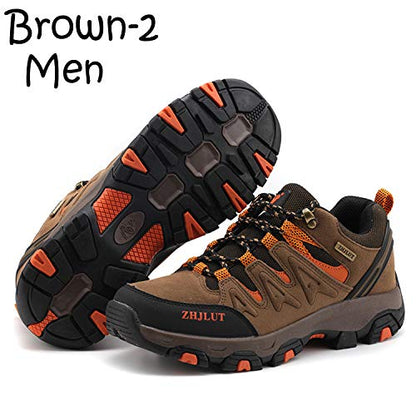 - Unitysow Men's Trekking Hiking Shoes -  Walking Shoes -Trainers Outdoor Lightweight Camping Climbing -Shoes Sneaker,Brown-2,8 UK