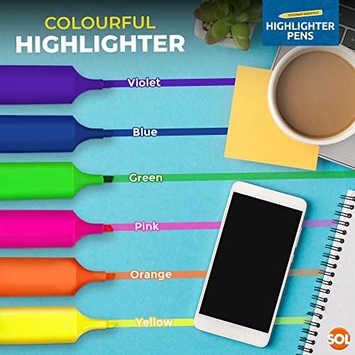 - SOL 12pk Highlighters | Chisel Tip Marker Pen | Highlighter Pens Multipack -