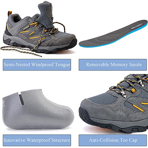 - SILENTCARE Walking Shoes | Mens Waterproof Low Rise Hiking Shoes -