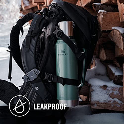 - Stanley Classic Legendary Thermos Flask | 1L | Keeps Hot or Cold For 24 Hours | Stainless Steel Leakproof Coffee Flask | Dishwasher Safe | Hammertone Green -