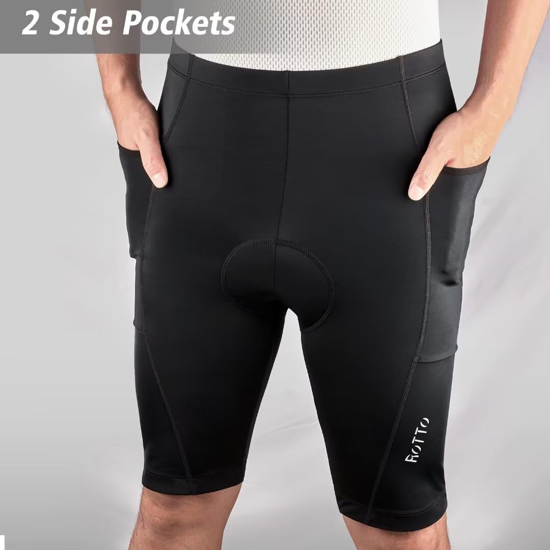 - ROTTO Cycling Shorts | Mens Padded Bike Shorts Cycle Shorts | Gel & Sponge Padding -