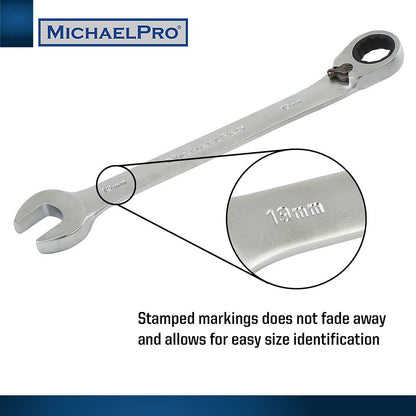 - MichaelPro MP001139 6-Piece Reversible Ratchet Spanner Set -