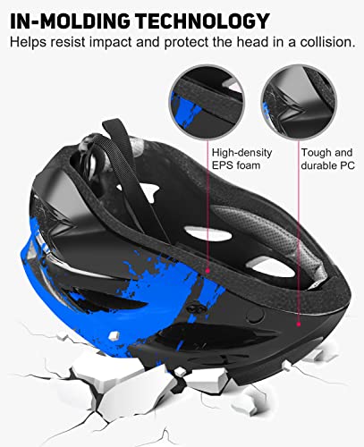 - RaMokey Bike Helmet | Lightweight Cycle Helmet |LED Light Magnetic Goggle Sun Visor -