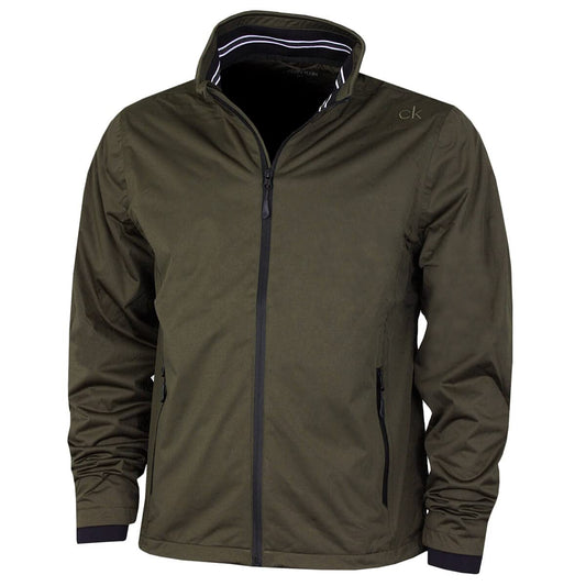 Calvin Klein Mens Collar Detail Golf Jacket - Khaki/Black - M
