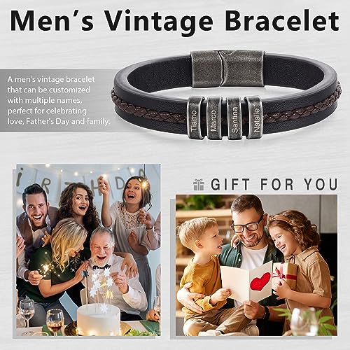 - Personalised Name Bracelets for Men | Infinity Leather Bracelet to My Man -