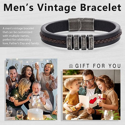 - Personalised Name Bracelets for Men | Infinity Leather Bracelet to My Man -
