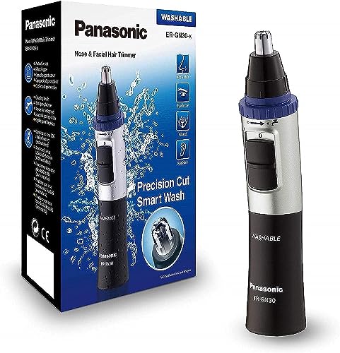 - Panasonic ER-GN30 | Wet & Dry Electric Facial Hair Ear and Nose Hair Trimmer -