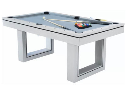 6ft / 7ft Pool Table With Dining Table Top & Table Tennis Table Family Leisure Snooker Billiards Games Table With All Accessories, Great for Kids and Adults (Driftwood with Grey Cloth, 7ft)