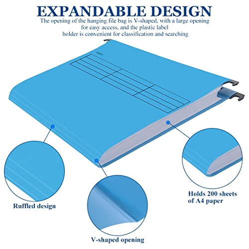 A4 Suspension Files for Filing Cabinet Files Hanging Filing Folders,34.8cm*24.5cm Box Filing Storage Folders Interior Folders for Paperwork Office Home School (10)
