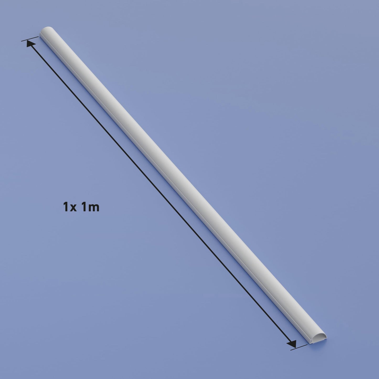 D-Line EU/1D3015W/EH Mini Trunking, Electrical Cable Management Solution, Self-Adhesive Cord Cover - 30mm (W) x 15mm (H) - White (1-Meter Length)