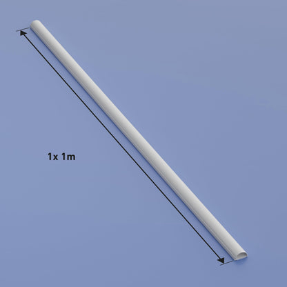 D-Line EU/1D3015W/EH Mini Trunking, Electrical Cable Management Solution, Self-Adhesive Cord Cover - 30mm (W) x 15mm (H) - White (1-Meter Length)
