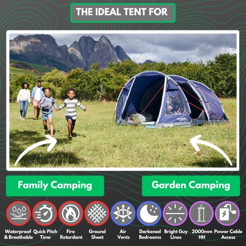- Eurohike Rydal 500 Tent for 5 People | Darkened Bedrooms | Separate Living Area | 5 Man | Easy to Pitch -