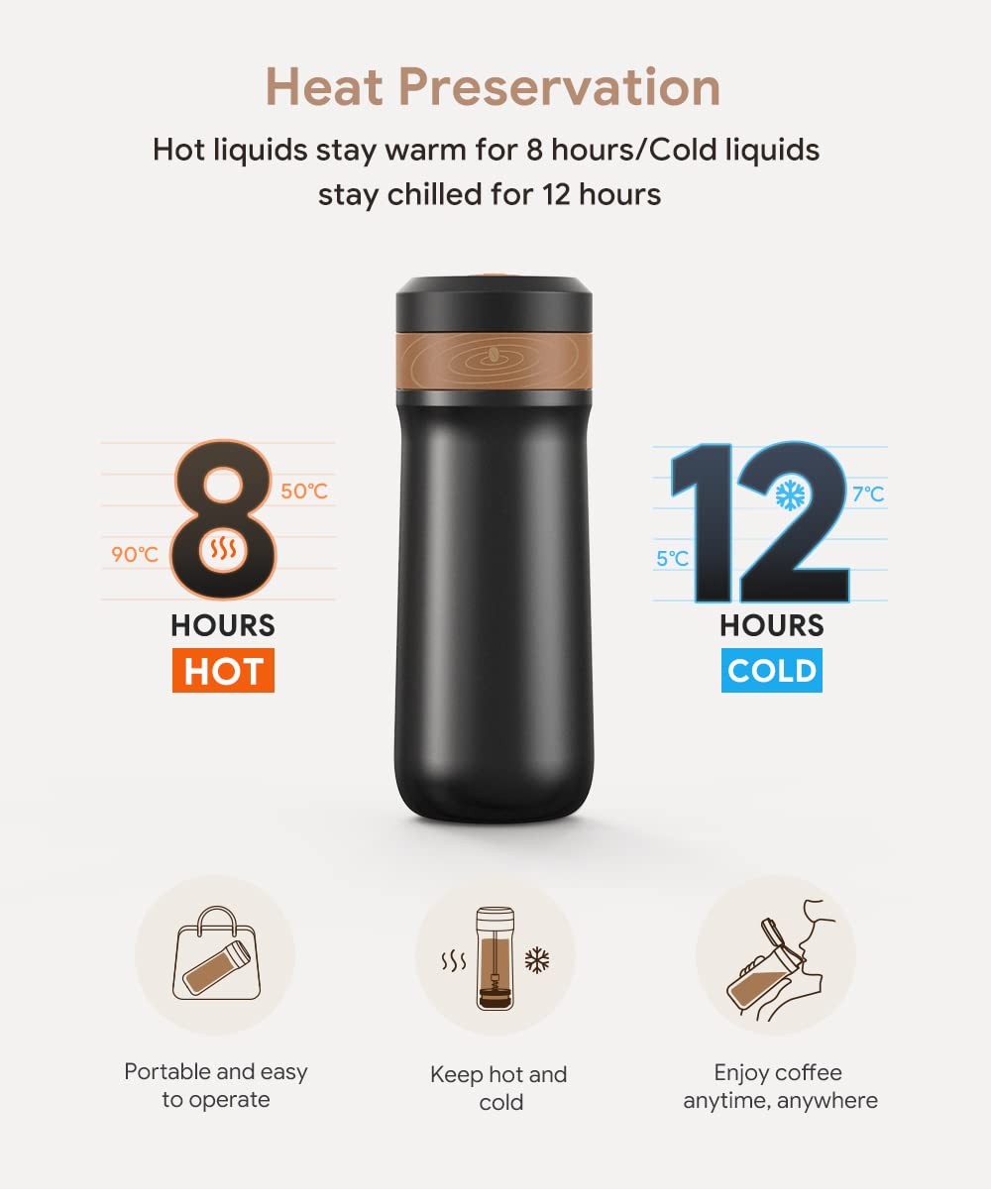 - RECAFIMIL Portable French Press Coffee Maker | Travel French Coffee Maker -