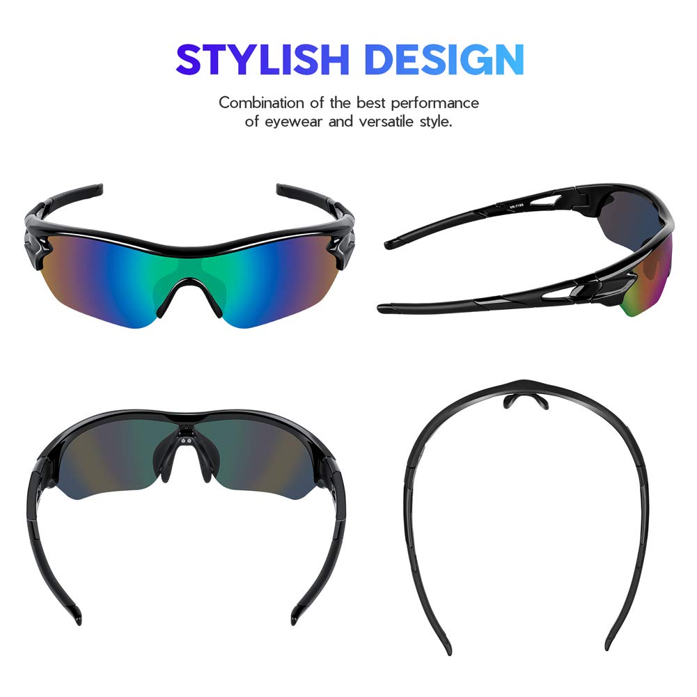 BEACOOL Mens Sunglasses Polarized Sports Sunglasses for Men Women Youth Cycling Running Driving Fishing Golf Motorcycle Baseball TAC Glasses