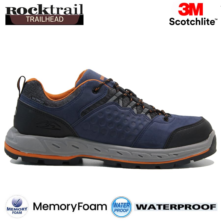 - Mens Waterproof Hiking Trainers | Memory Foam | Sturdy Grip -