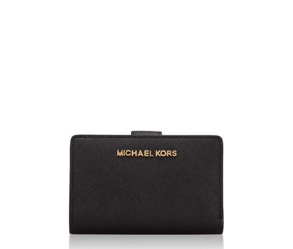 - Michael Kors Jet Set Travel | Saffiano Leather Bifold Zip Coin Wallet -