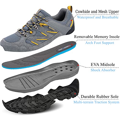 - SILENTCARE Walking Shoes | Mens Waterproof Low Rise Hiking Shoes -
