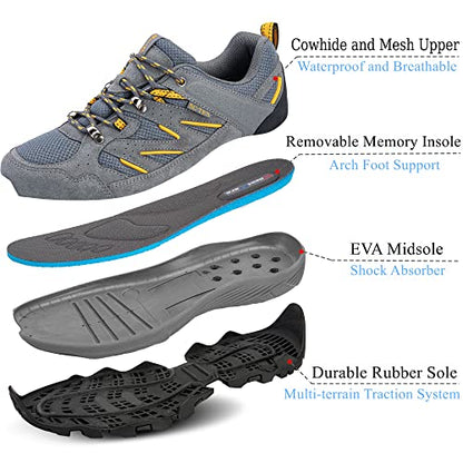 - SILENTCARE Walking Shoes | Mens Waterproof Low Rise Hiking Shoes -