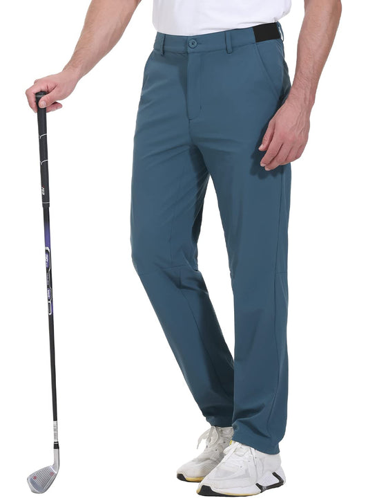 - donhobo Men's Stretch Golf Pants | Men's Outdoor Trousers | Lightweight Quick Dry Elastic Waist Casual Hiking Pants -