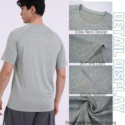 - Fovdtaa 5 Pack | Mens Short Sleeve Crew Neck Gym T Shirt Workout -
