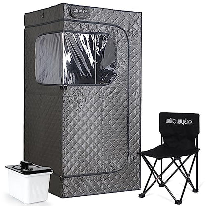 - WILLOWYBE Portable Steam Sauna with Bluetooth Control, 4L KingPower Steamer, Home Spar