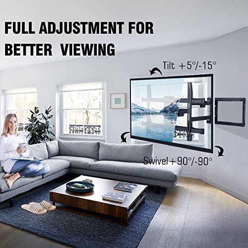 - FORGING MOUNT Long Reach TV Wall Bracket Mount | Swivel Tilt Corner TV Bracket |  765mm long Arm for Corner/flat Installation | Fits 37 to 75" Flat/curve TVs | VESA 600x400mm | Holds up to 45kg -