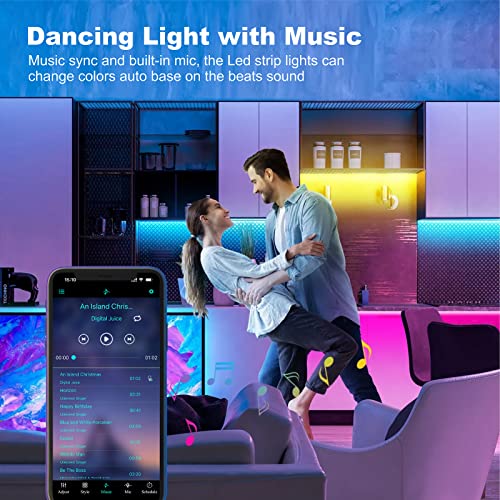 - zyzykeji Led Strip Light 20m with Music Sync, RGB Smart Strip Lights