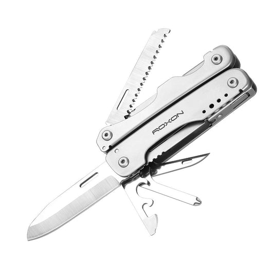 - ROXON Flash Multitool Pliers | Survival Tool | Multi Tool with Flint Rod -