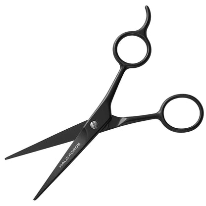 - HALO FORGE Beard & Mustache Scissors | Small Straight Stainless Steel Precision Trimming Blade -
