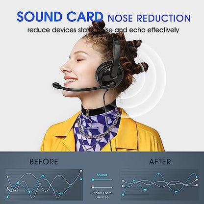 - USB Headset with Microphone for PC Laptop -
