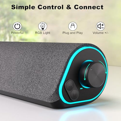 - SOULION R50 PC Speakers | Bluetooth & 3.5 mm Computer Speakers USB Powered -