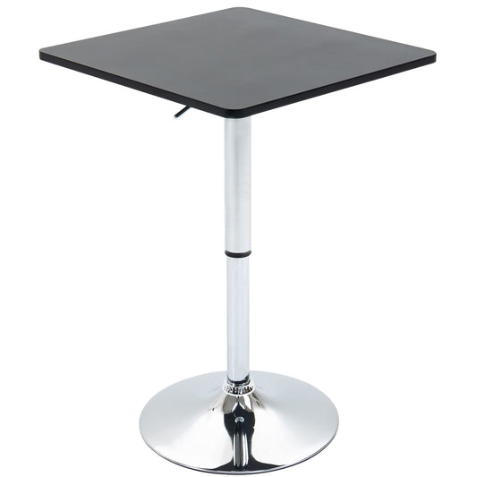 - HOMCOM Modern Height Adjustable Counter Bar Table | 360° Swivel Tabletop | Electroplating Metal Base -
