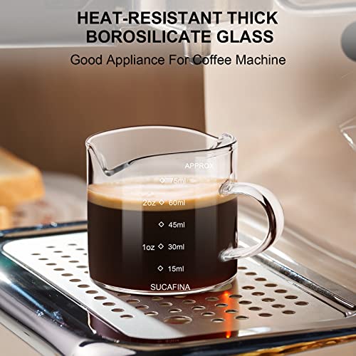 - PARACITY Espresso Cups with Handle | Double Spout Espresso Coffee Cup with Dual Scale -