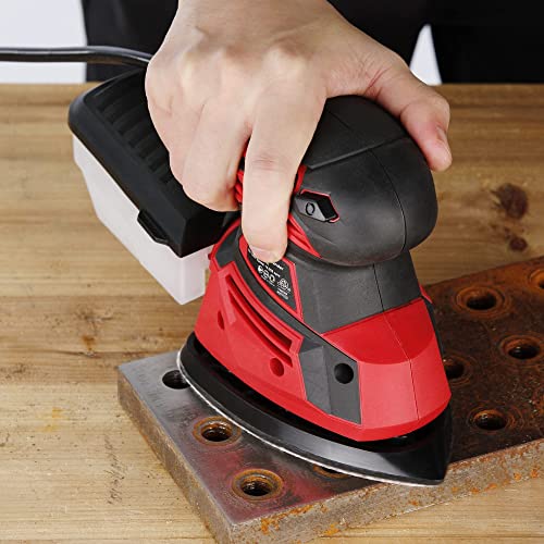 - POPULO Electric Mouse Sander | 230V Detail Sander with 12Pcs Sandpapers -