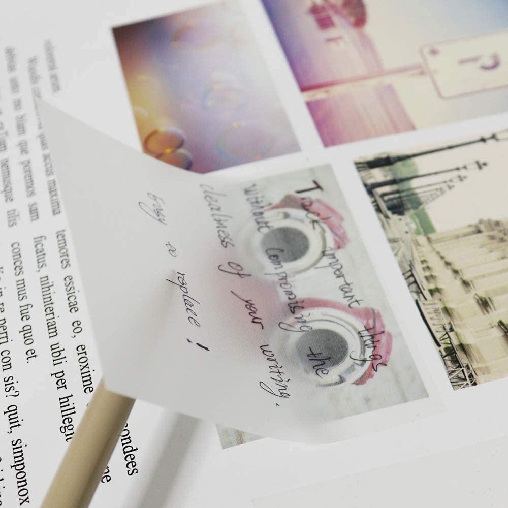 100pcs Transparent Sticky Notes Self-Stick Note Pads, Clear Notes 75mm*75mm Transparent Self Adhesive Removable Perfect for Studying and Writing in Text Books and Office